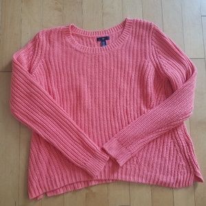 Coral cable sweater